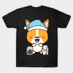 Funny Corgi is having a midnight snack T-Shirt